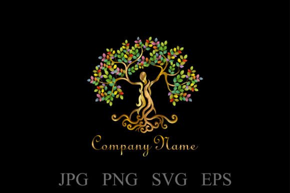 Ancient Decorative Tree Logo: Rooted in Style