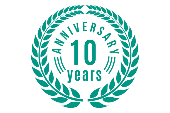 Anniversary Ten Years Label: A Decorative Mark of Legacy