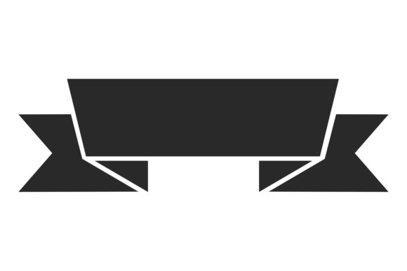 Black Ribbon Badge: Vintage Decorative Elements for Designers