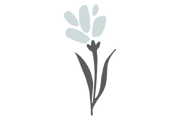 Blue Flower Print: Decorative Plant Orna for Creative Projects