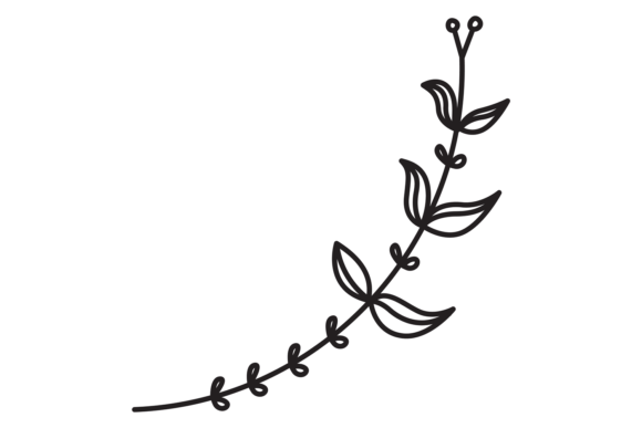 Decorative Floral Branch: Botanical Ornament for Designers