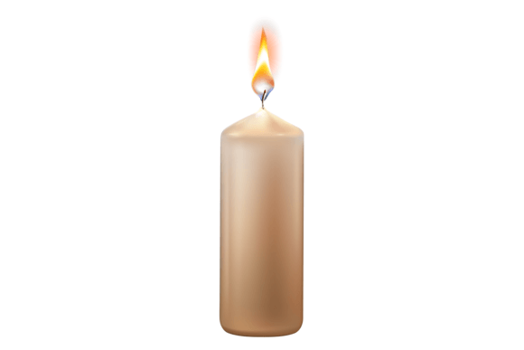 Decorative Lit Candle: Mastering the Realistic Round Wax Font