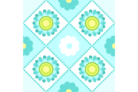 Decorative Tiles with Blue Flowers: A Seamless Design Asset
