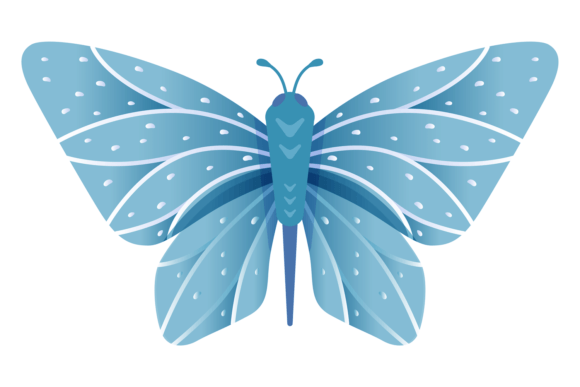 Delicate Blue Wings Insect: A Decorative Font for Distinctive Branding