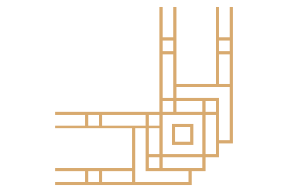 Golden Geometric Corner: A Vintage Decorative Accent