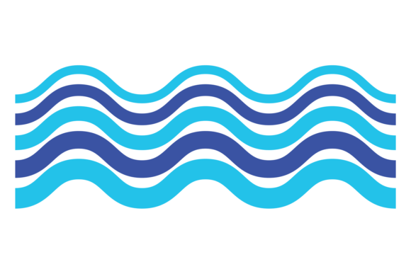 The Fluid Motion of Decorative Wave Pattern: Blue Stylized W