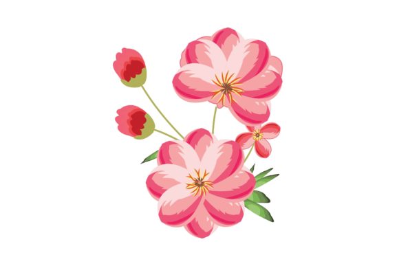 Unlocking Versatility: The Decorative Pink Flower Illustration Asset